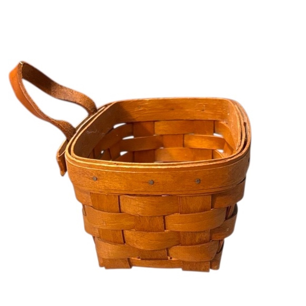 Vintage 1991 Longaberger Small Brown Wall Hanging Basket - Picture 3 of 10